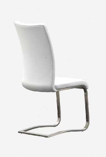 Schwinger Arco 2er Set - Gestell: Edelstahl - Bezug: Echtleder weiß - Maße B/H/T: ca. 43x103x52 cm - 