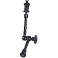 E-image EI-A02 10" Inch Adjustable Friction Articulating Magic Arm | with Both 1/4" Thread Screw for LCD Monitor/LED Lights | Payload 2kg