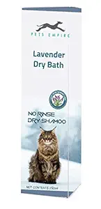 Pets Empire New Waterless Cat Shampoo | All Natural Dry Shampoo for Cats No Rinse Required- 200 ml (Lavender)