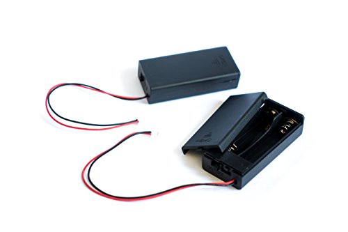 2 x Digislider 2 AA battery holder with PH2.0-2P connector and On/Off Switch | for CCTV, DIY, Arduinos, motors, solenoids, LED strips | Hard durable plastic (2AA PH2 - 2 pcs)
