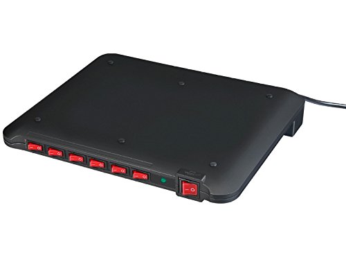 Brennenstuhl Power Manager PMA, Steckdosenleiste 6-fach mit Überspannungsschutz und 4 x USB-Anschluss (einzeln schaltbar und 2m Kabel) Farbe: schwarz
