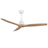 Control remoto inteligente del ventilador gracias a su mando a distancia, intuitivo, práctico y fácil de usar. Diseño de madera con líneas elegantes.