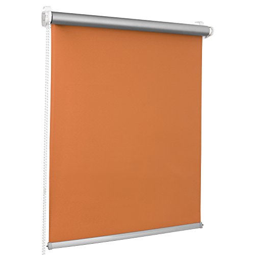 ROLLMAXXX Thermo Verdunkelungsrollo Klemmfix ohne Bohren (80 x 150 cm, Orange)