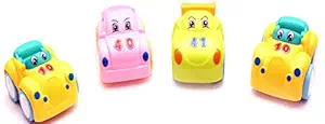 ODDEVEN Set of 4 Unbreakable Friction Powered Automobile Cars Toys for Kids