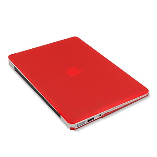 kwmobile Hardcase Laptop Hülle für Apple MacBook Air 13″ (ab Mitte 2011) – Rot dünne gummierte Schutzhülle Cover Case Tasche - 4