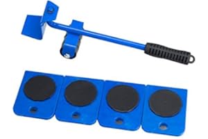 BWNBVIOS Set di 5 ruote per mobili e 4 ruote per mobili e 1 sollevatore, portata 150 kg, rivestimento antiscivolo, per spostare facilmente mobili, cappelli/cric