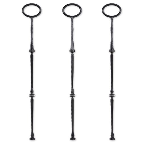 3 Set schwarz Oval Metallstange Mittellochausstech 2 bis 3 Etage für Hochzeitstorte Etagere Tortenständer Tortenhalter Torten - 2