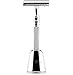 Jagen David ® D3 - Double Edge Razor with Stand - Safety Razor Fits All Double Edge Razor Blades unique Christmas gift for him (Silver)