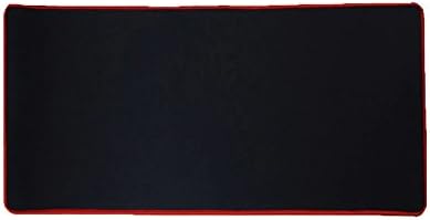 Woodlandu Extended Gaming Mouse Pad Stitched Edges Speed Silky Smooth Surface Non-Slip Rubber Base Mats 400x800x3mm Red Edges