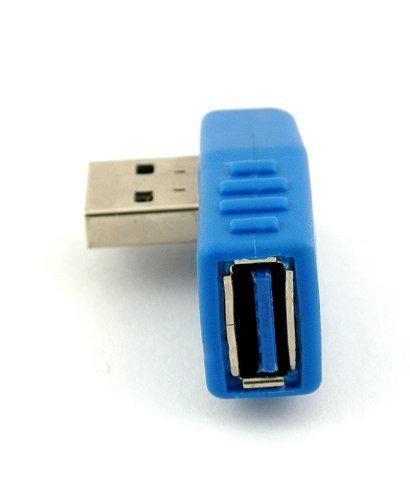 COM-FOUR® Set Adapter USB 3.0 SuperSpeed Stecker auf Buchse rechts + links gewinkelt blau - 5