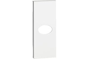 Bticino KW08 Cover Living Now da Applicare su Presa TV e Falso Polo con Uscita (Art. K4202D, K4202P14, K4202P10, K4202F, K4953), 1 Modulo, Colore Bianco