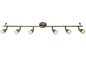 ENDON Amalfi 6 Light bar 50W spot Antique Brass Plate - 61001