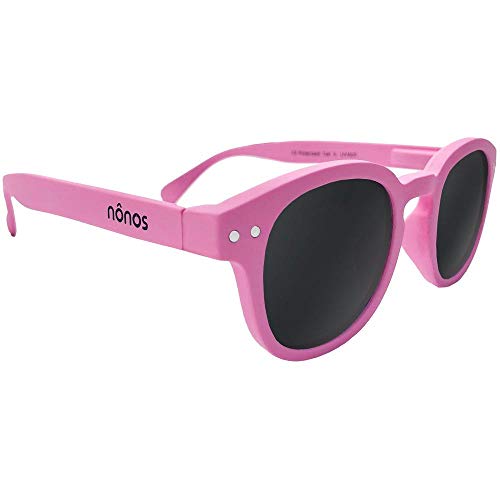Nônos Gafas de sol de calidad para niños. Certificadas, con lentes polarizadas de categoría 3, protección 100% UV. (Pink)