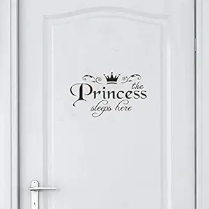 GADGETS WRAP Princess Sleeps here Wall Stickers Art Vinyl Door Decals Home Baby Girls Kids Room Bedroom Dormitory Decor