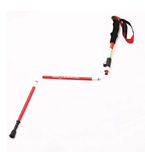 WAHHY Trekking pole, aluminum alloy five-section folding telescopic trekking poles durable and easy to carry outside lock outdoor cane walking stick