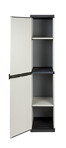 Hoher Nischenschrank mit spritzwassergeschützter Deckel- & Bodenplatte sowie 3 Einlegeböden (2 davon verstellbar) – extra stabil, leichter Aufbau, optimal für Haushalt oder Garten - 3