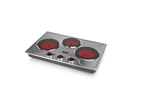Edelstahl Kochplatte Doppel-Kochfeld 3 Herdplatten Camping-Kocher (Ceran-Kochfeld, Camping-Herd, Glas-Kochplatten, Mobiler Herd, Timer, 3 Thermostate, Gehärtete Glasplatten) - 2