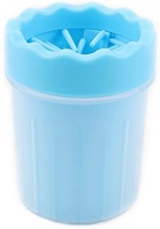Yonfan Portable Dog Paw Cleaner Foot Washer Pet Paw Brush Cleaning Cup for Rainy Muddy Days Blue Large