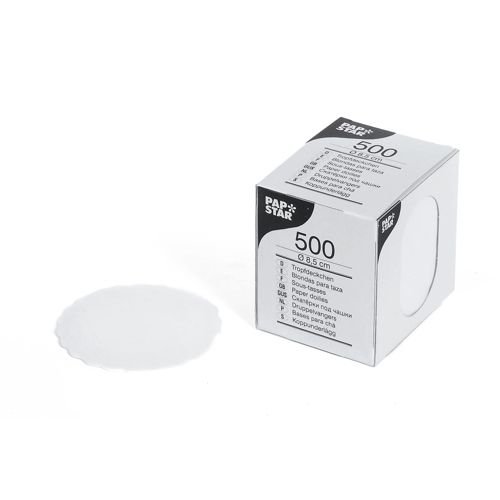PAPSTAR Tassendeckchen rund, wei , Durchmesser: 8,5 cm VE = 1