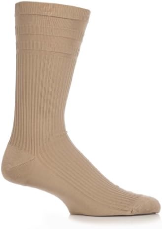 Mens 1 Pair Cotton Ribbed Comfort Top Socks