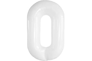 Vthoviwa 40 Pollici Compleanno Palloncini Numeri 0 Bianco, Pallone 0. 0123456789,10-19,20-25,30,40,50,60,70,80,90 Festa Numero Palloncino Foglio Supporta Elio