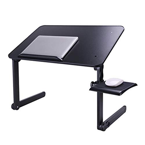 Preisvergleich Produktbild XQKXHZ Notebook-Ständer, Verstellbarer Tragbarer Zusammenklappbarer Stehender Laptop-Schreibtisch Mit Mauspad Bed Table Sofa Frühstückstablett Notebook-Ständer Lesebuchhalter,Schwarz,48x30cm