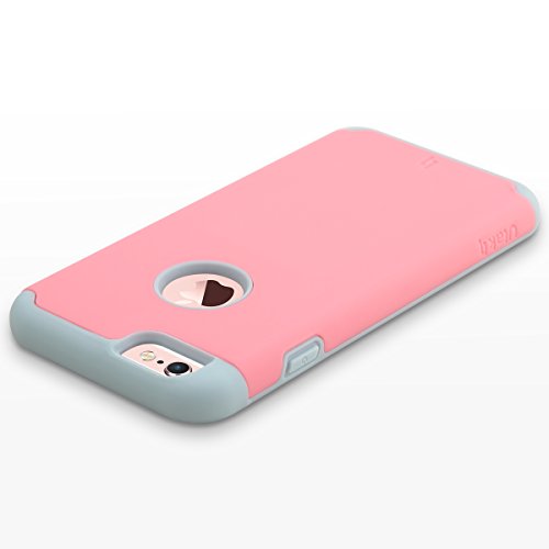 iPhone 6 Case, ULAK iPhone 6S Case Dual Layer Shockproof [Drop Protection] Slim Hybrid Impact Skin Case Cover for Apple iPhone 6 6S (4.7 Inch) (Light Red/Grey)
