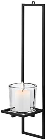 Blomus Wall Candle Holder "Nero" 14x14x60 cm, Black/Transparent