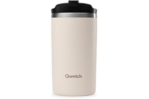 QWETCH - Travel Mug Isotherme - Sable 350ml - Thermo Café & Thé en Inox - 6h Chaud et 12h Froid - Étanche, Mug de voyage