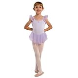 Danshuz Lavender Flutter Sleeve Ballet Dance Dress Little Girls 6X-7