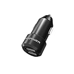 Extra Mini Chargeur de Voiture Allume-Cigare 2 Ports USB RAVPower 24W/5V 4,8A en Alliage d'Aluminium avec Technologie iSmart Ultra Petit Chargeur Allume-Cigare USB de Voiture pour iPhone, iPad, Tablettes Androids, Samsung Galaxy S7 S6 edge Note, LG Nexus, Motorola, Blackberry, Batteries Externes, Chargeur Portable, etc. - Noir