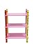 Bebe Style Children's Wooden 3 Tiered Shelves (Pink, Crayon Themed)