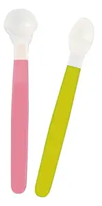 Farlin JAIME Pulpy and Juicy Food Spoon Set (Pink + Green)