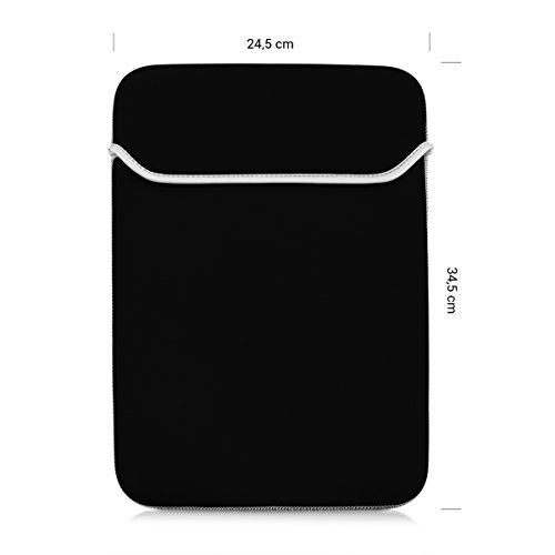 kwmobile Laptoptasche Neopren Sleeve für 12,5″ 13″ 13,3″ Laptop / Ultrabook – Notebook Tasche Schutzhülle Laptop Case Hülle in Schwarz – z.B. geeignet für Apple, Samsung, Lenovo, Asus - 2