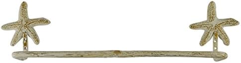 Wall Mount Starfish Bath Towel Bar Holder Nautical Beach House Bathroom Decor