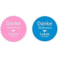 24 Aufkleber Etiketten Selbstklebend Danke Kommunion Konfirmation Taufe