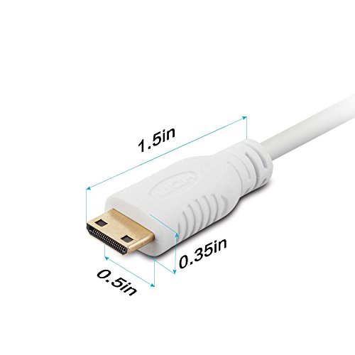 Mini HDMI auf VGA, J&D Goldbeschichteter Mini HDMI auf VGA Konverter inkl. Audio – Weiß - 5