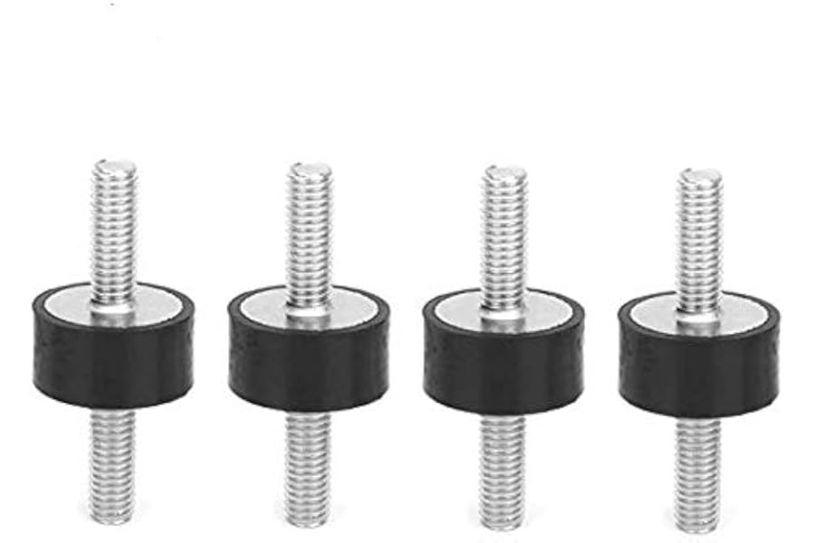 Rubber Mounts, 4pcs M6 Rubber Mounts Male Anti Vibration Silentblock Car Boat Bobbins, Screw Bolt for Air Compressors, Diesel Engines, Gasoline Engines, Water Pumps (VV20*10 M6*18)