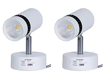 DMak LED Spot Track Light 9 Watt Warm White (Focus/Spot Light) 02- Pack. White Body, 2700k Finest Quality, Bright Light.| spot Lights for Home | Wall Light |