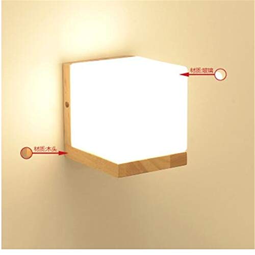 Preisvergleich Produktbild Kunst-Lampen Retrohängelampe Deckenleuchte Quadratische Wandleuchte Mini Eis Wandleuchte Japanischen Stil Massivholz Glas Wandleuchte E27 Schlafzimmer Nachtwandlaterne Scheinwerfer