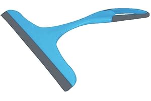 PARENCE - Ściągaczka wielofunkcyjna - Wytrzymała konstrukcja z tworzywa sztucznego i silikonu - łatwe czyszczenie, płaska i gładka powierzchnia, łazienka, kuchnia. 24,5 x 22 x 2,5 cm - Losowy kolor