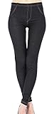 New Ladies Womens Denim Look Skinny Stretchy Jeggings Leggings Plus Size 8-24UK