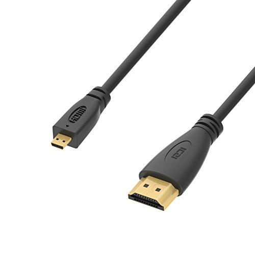 ICZI Micro HDMI Kabel 1.8m, 4K Kabel, HDMI-Standard Goldbeschichtete Anschlüsse 3-fach geschirmt für Micro HDMI Geräte inklusive dem Lenovo Miix 310, Odys Trendbook 14, KCSMOBILEGAMING PRO7-15 usw. - 2
