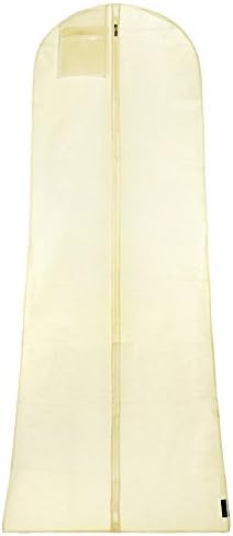 HANGERWORLD72 Inch Ivory Textured Breathable Wedding Dress Bridal Ball Gown Garment Protector Cover