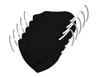 Promisca N95 Reusable Face Mask, Protective 5 Layered Filtration with Meltblown & Hot Air Cotton Layers (Pack of 5, Black) for Men Women and Children, Without Valve