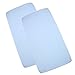 BabyPrem Pack of 2 Fitted Crib / Cradle Sheets 100% Cotton 90 x 40cm SKY