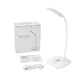 WenTop LED Schreibtischlampe,leselampe,100% natürliches Licht, portable tischlampe,3 Level Dimmer Touch Control, Energiespar-Tischlampe für das Studieren, Büro, kampieren oder reisen Ect. – weiß - 5