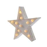 Lámpara decorativa led con forma de estrella de Navidad, 11 bombillas led, 25 cm, blanco cálido