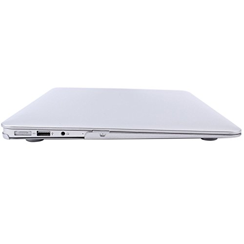 STONG Matte Gummierte Harte Schutzhülle für Macbook Air 13“ Hülle Cover Schale Schutz Hülle Tasche Silicon Case Shell Hard Plastik mattiert SchutzTasche + tpu Tastatur-Schutzfolie (Silber) - 6