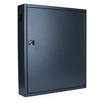 PAVO Deluxe Key Cabinet For 150 Keys - Heavy Duty Metal Storage With Numbered Hooks